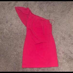 Warehouse (ASOS) one sleeve dress (S/M) Pink